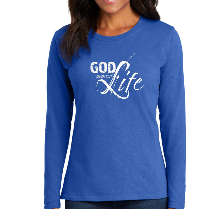 Womens Long Sleeve Graphic T-shirt - God Inspired Life - Womens | T-Shirts