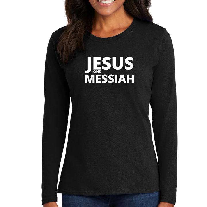 Womens Long Sleeve Graphic T-shirt Jesus one Messiah - Womens | T-Shirts | Long