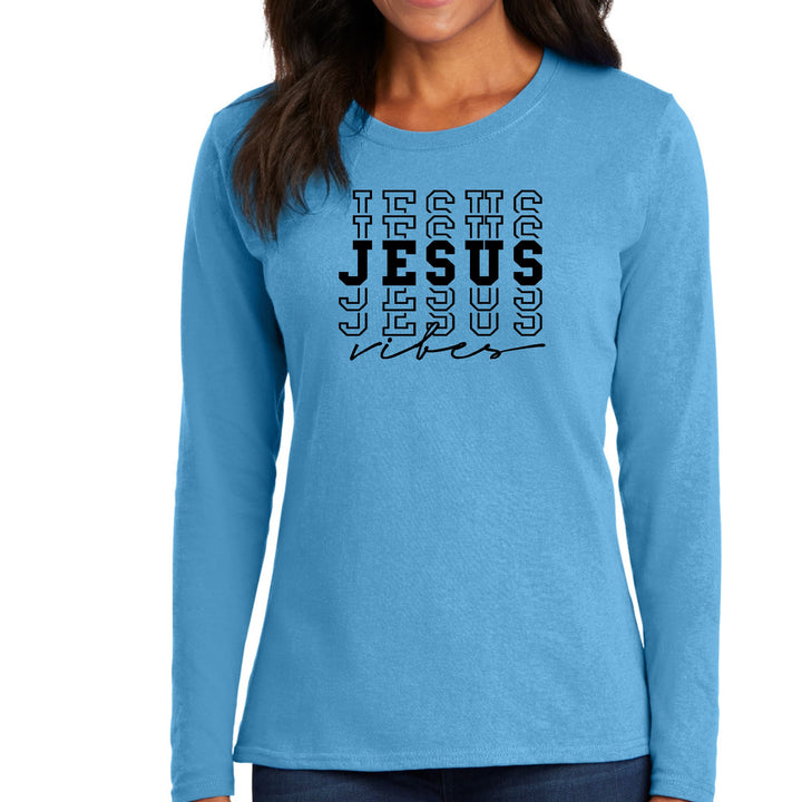 Womens Long Sleeve Graphic T-shirt Jesus Vibes - Womens | T-Shirts | Long