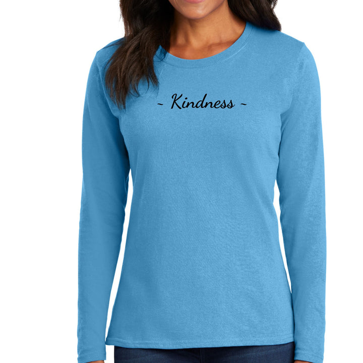 Womens Long Sleeve Graphic T-shirt Kindness Black Print - Womens | T-Shirts