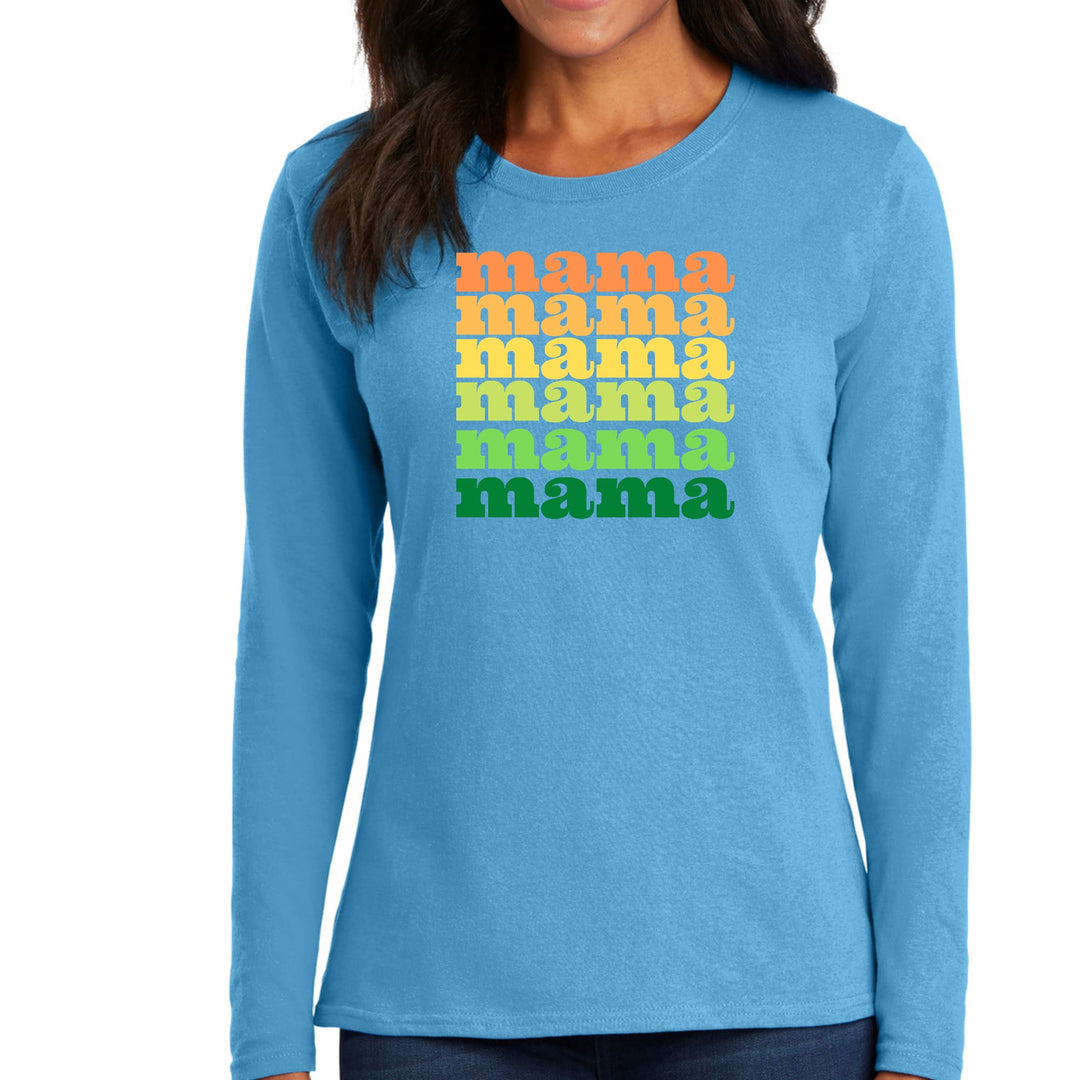 Womens Long Sleeve Graphic T-shirt Mama Celebrating Mothers - Womens | T-Shirts