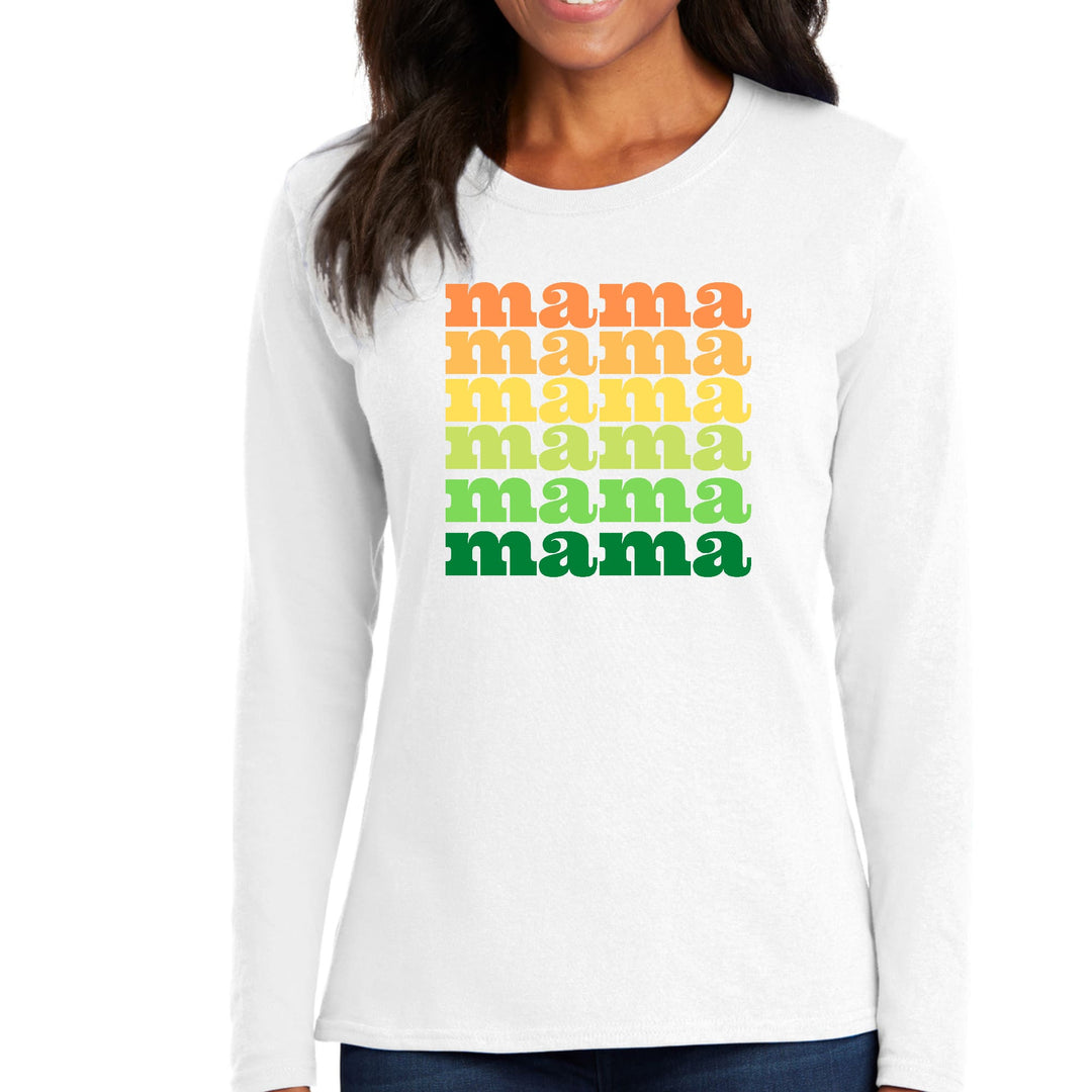 Womens Long Sleeve Graphic T-shirt Mama Celebrating Mothers - Womens | T-Shirts