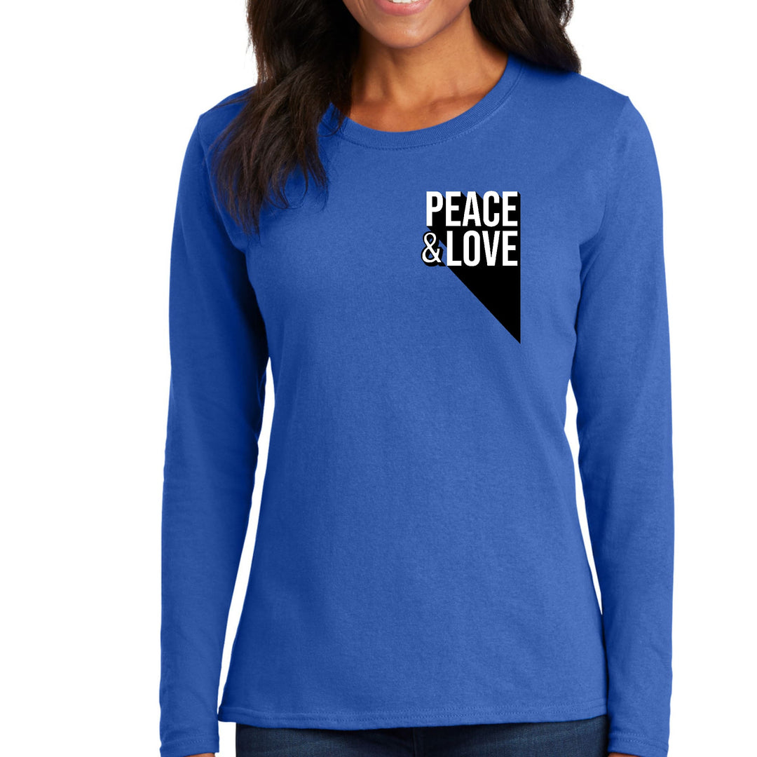 Womens Long Sleeve Graphic T-shirt Peace And Love Print - Womens | T-Shirts