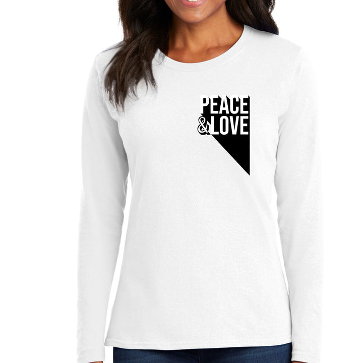 Womens Long Sleeve Graphic T-shirt Peace And Love Print - Womens | T-Shirts