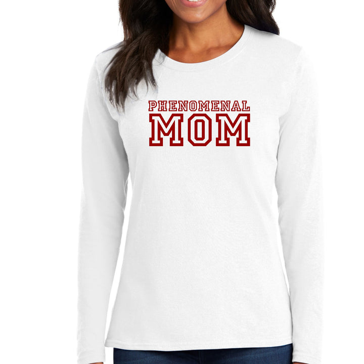 Womens Long Sleeve Graphic T-shirt Phenomenal Mom Red Print - Womens | T-Shirts