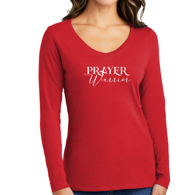 Womens Long Sleeve Graphic T - shirt Prayer Warrior Script Style - Womens | T
