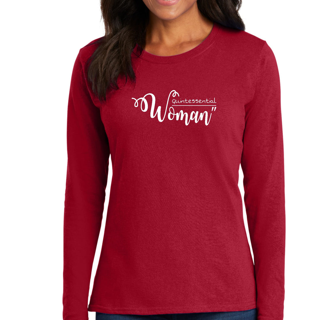 Womens Long Sleeve Graphic T-shirt - Quintessential Woman - Womens | T-Shirts