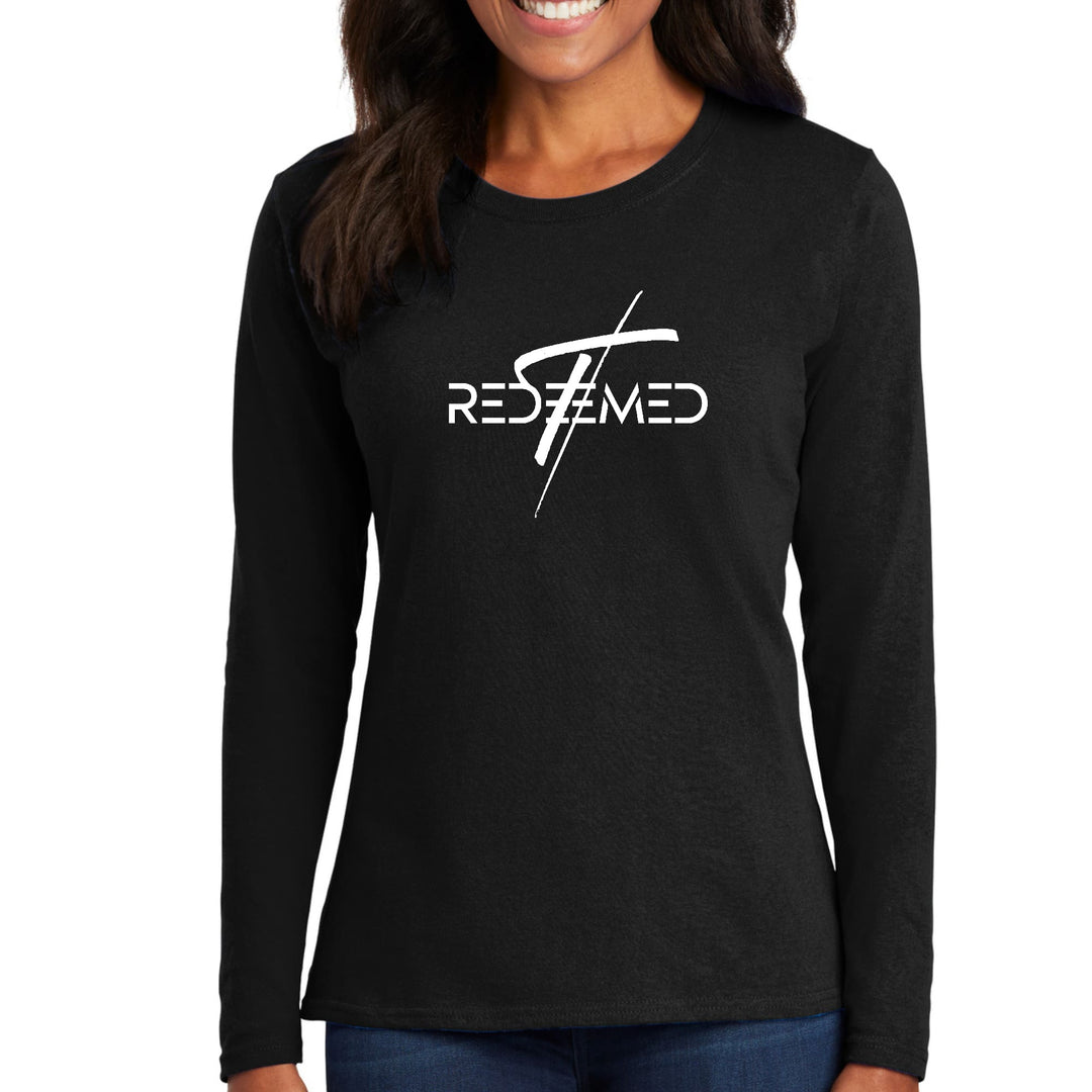 Womens Long Sleeve Graphic T-shirt Redeemed Cross - Womens | T-Shirts | Long