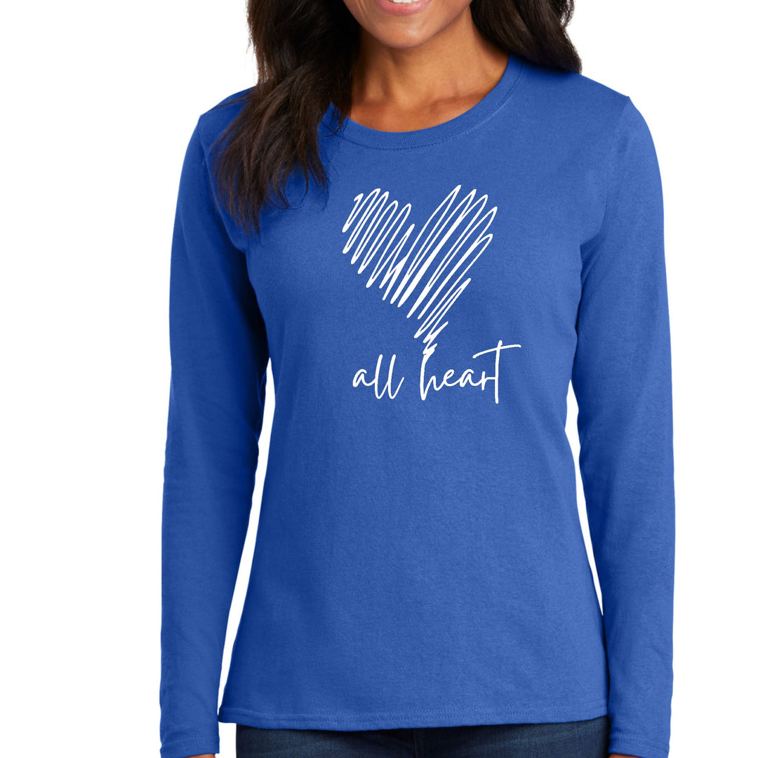 Womens Long Sleeve Graphic T-shirt Say it Soul - All Heart Line Art - Womens