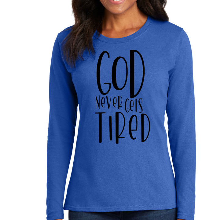 Womens Long Sleeve Graphic T-shirt - Say it Soul - God Never Gets - Womens