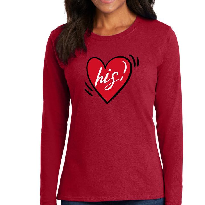 Womens Long Sleeve Graphic T-shirt - Say it Soul His Heart - Couples - Womens