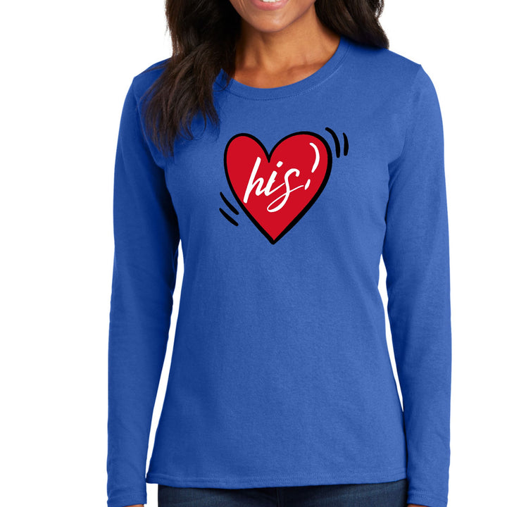 Womens Long Sleeve Graphic T-shirt - Say it Soul His Heart - Couples - Womens