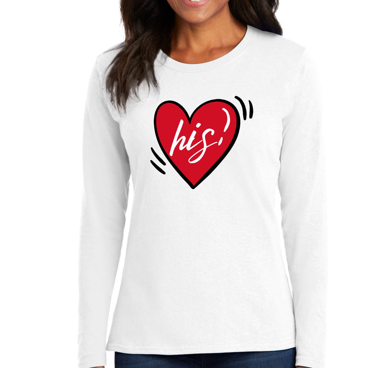 Womens Long Sleeve Graphic T-shirt - Say it Soul His Heart - Couples - Womens