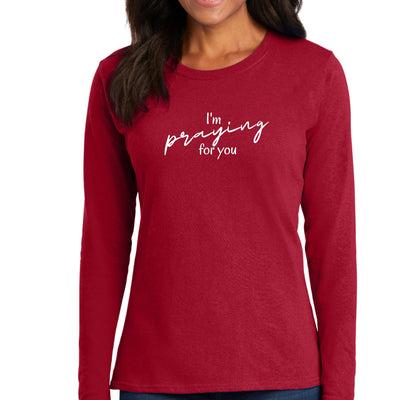 Womens Long Sleeve Graphic T-shirt Say It Soul I’m Praying - Womens