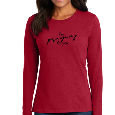 Womens Long Sleeve Graphic T-shirt Say It Soul I’m Praying - Womens