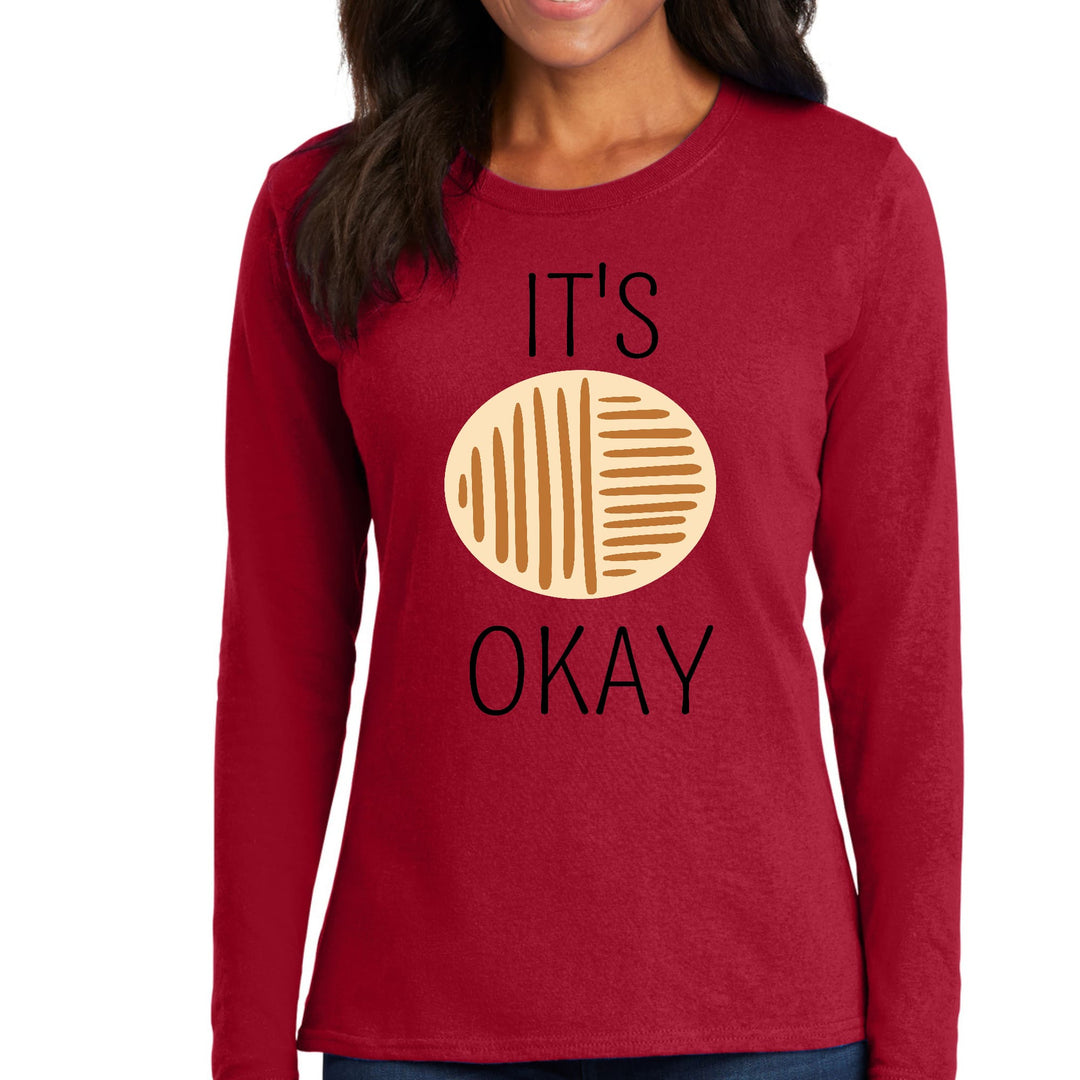 Womens Long Sleeve Graphic T-shirt Say It Soul Its Okay Black - Womens