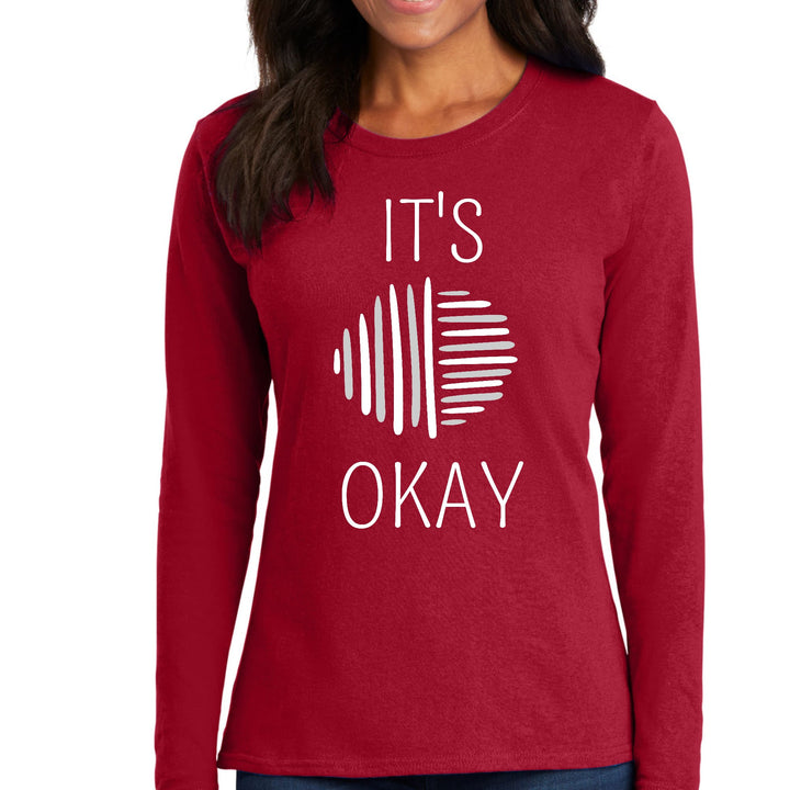 Womens Long Sleeve Graphic T-shirt Say it Soul its Okay Grey - Womens