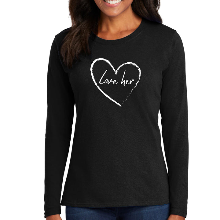 Womens Long Sleeve Graphic T-shirt Say it Soul Love Her - Womens | T-Shirts