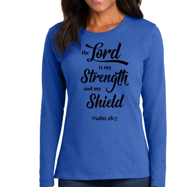 Womens Long Sleeve Graphic T-shirt The Lord Is My Strength - Womens | T-Shirts