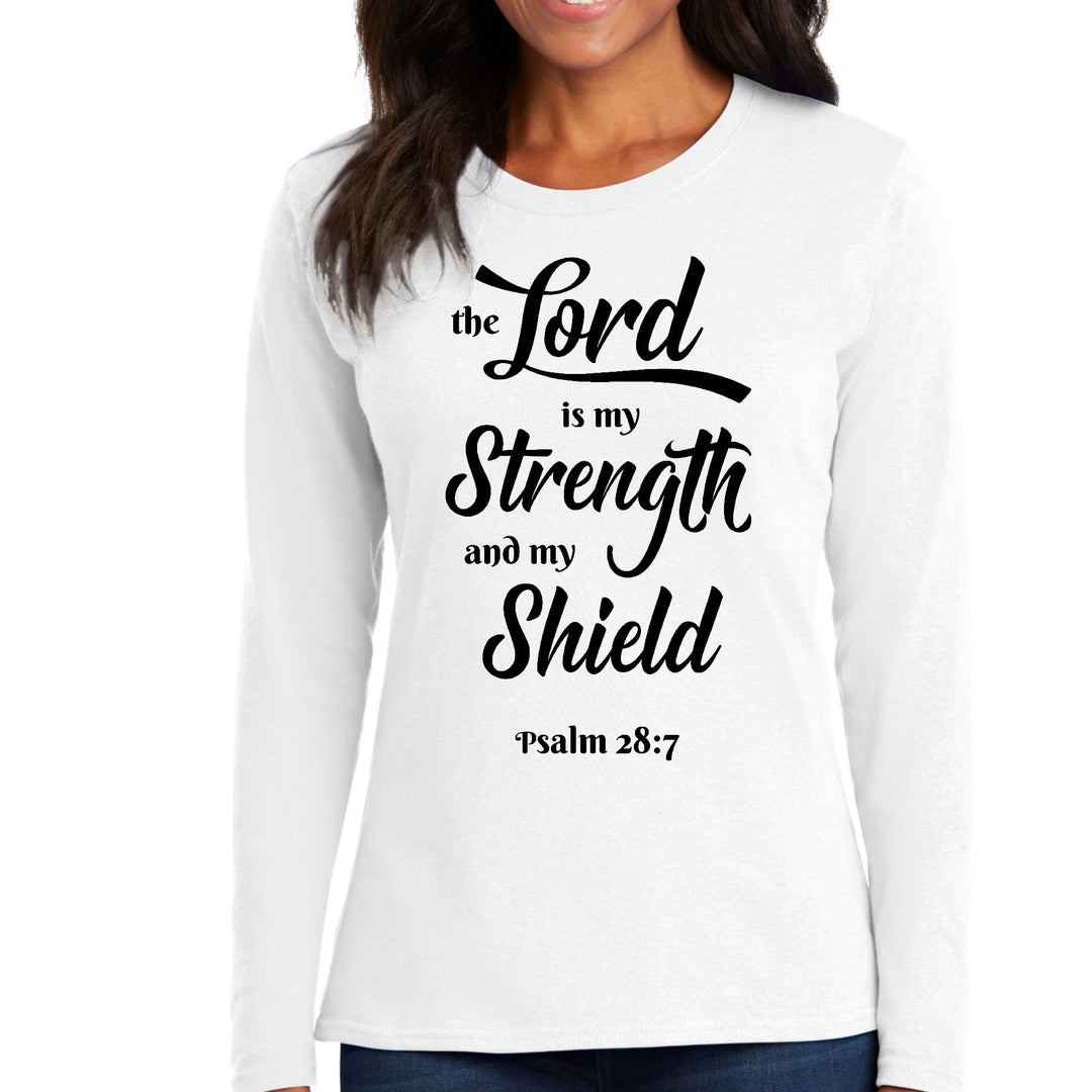 Womens Long Sleeve Graphic T-shirt The Lord Is My Strength - Womens | T-Shirts