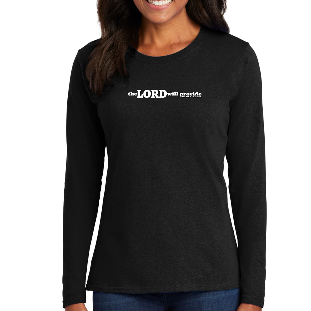 Womens Long Sleeve Graphic T-shirt the Lord will Provide Print - Womens