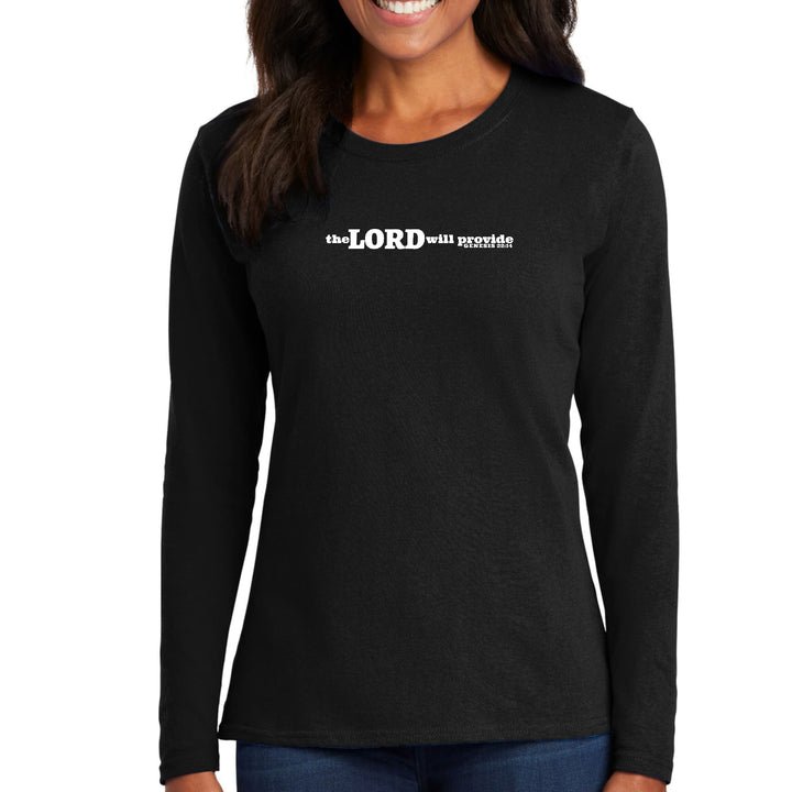 Womens Long Sleeve Graphic T-shirt the Lord will Provide Print - Womens