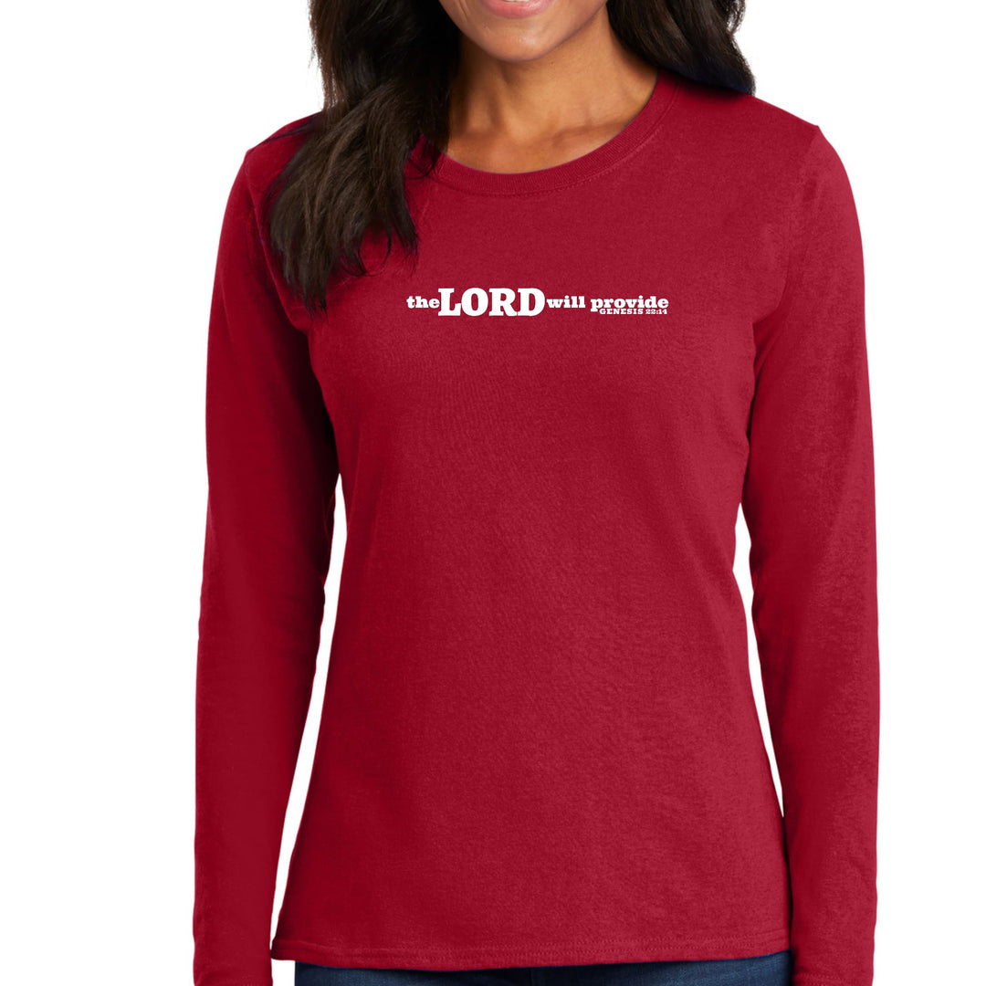 Womens Long Sleeve Graphic T-shirt The Lord Will Provide Print - Womens