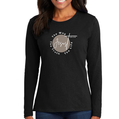 Womens Long Sleeve Graphic T-shirt The Truth The Way The Life - Womens