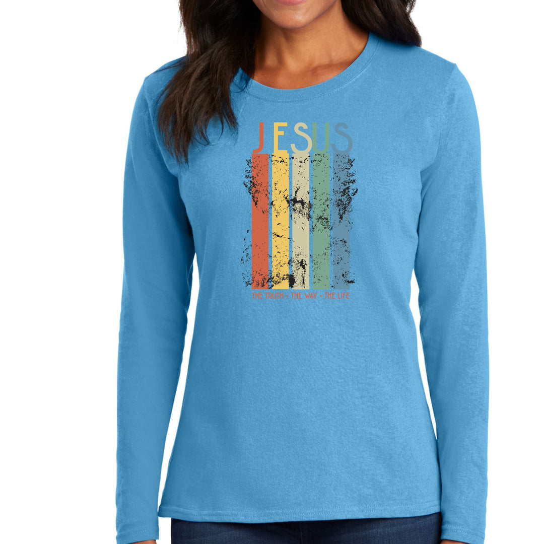 Womens Long Sleeve Graphic T-shirt - the Truth the Way the Life - Womens