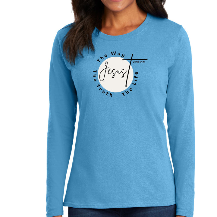 Womens Long Sleeve Graphic T-shirt - the Truth the Way the Life - Womens