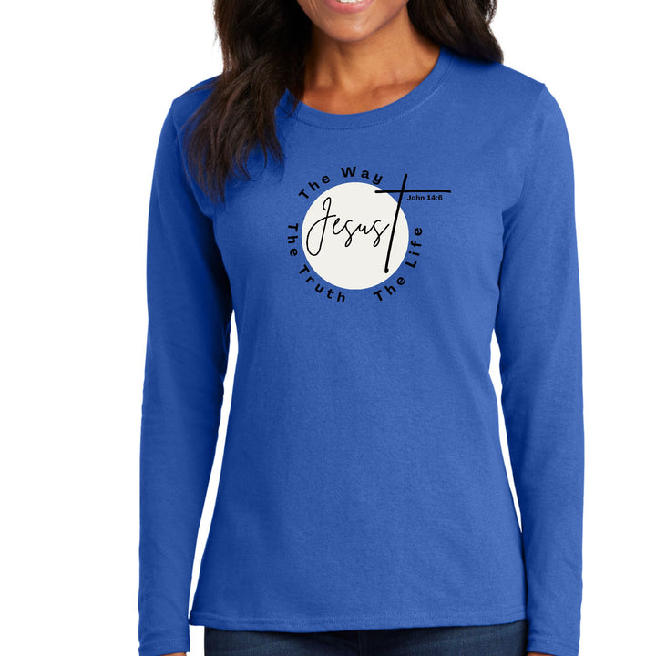 Womens Long Sleeve Graphic T-shirt The Truth The Way The Life - Womens