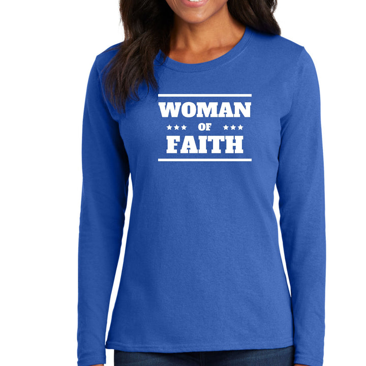 Womens Long Sleeve Graphic T-shirt Woman of Faith - Womens | T-Shirts | Long