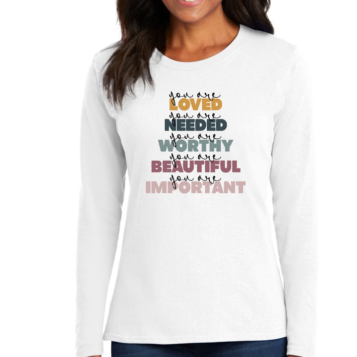 Womens Long Sleeve Graphic T-shirt You Are Loved Inspiration - Womens