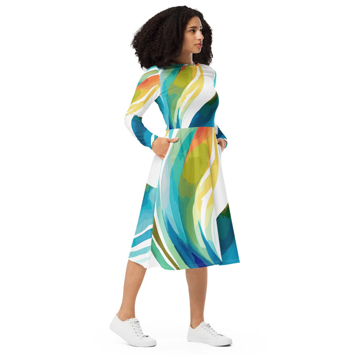 Womens Long Sleeve Midi Dress Strength and Courage Design - Womens | Dresses