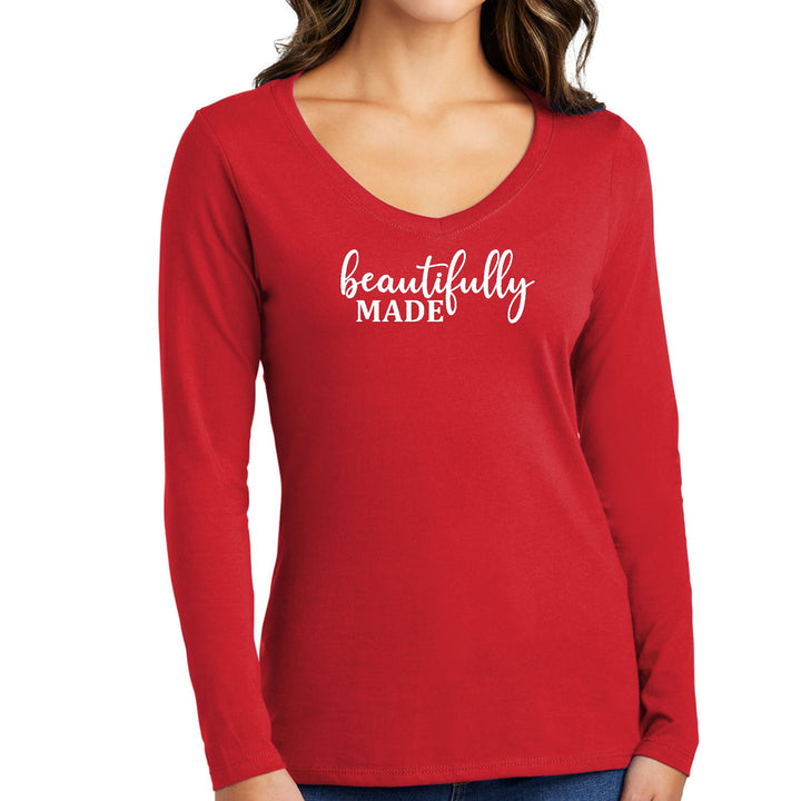 Womens Long Sleeve V-neck Graphic T-shirt Beautifully Made - Womens | T-Shirts