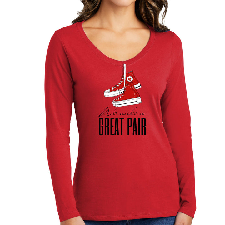 Womens Long Sleeve V-neck Graphic T-shirt - Say it Soul - we Make