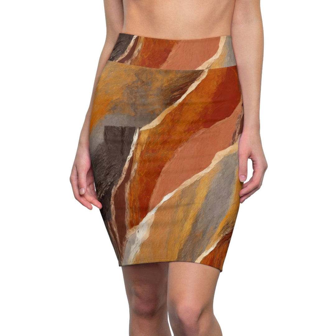 Womens Pencil Skirt Abstract Stone Pattern 59731 - Womens | Skirts