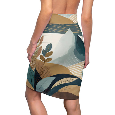 Womens Pencil Skirt Boho Style Print 3698 - Skirts