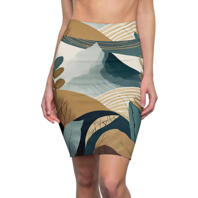 Womens Pencil Skirt Boho Style Print 3698 - Skirts