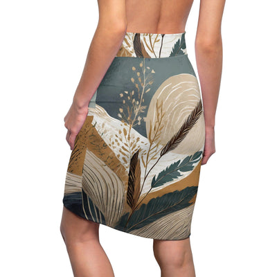 Womens Pencil Skirt Boho Style Print 84276 - Skirts
