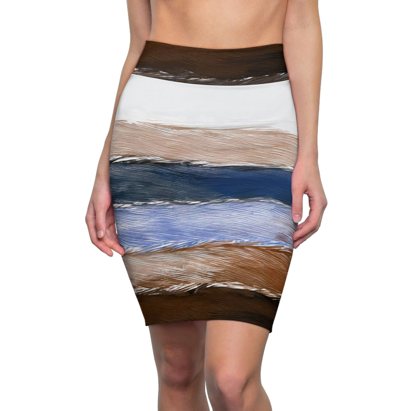 Womens Pencil Skirt Rustic Hues Design - Skirts