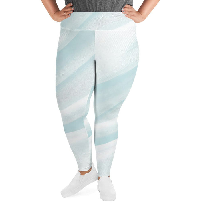 Womens Plus Size Fitness Leggings Pastel Blue Swirl - Womens | Leggings | Yoga