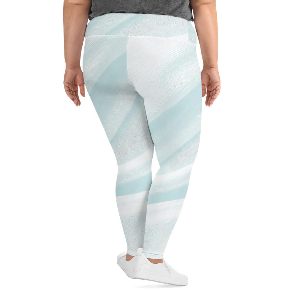 Womens Plus Size Fitness Leggings Pastel Blue Swirl - Womens | Leggings | Yoga