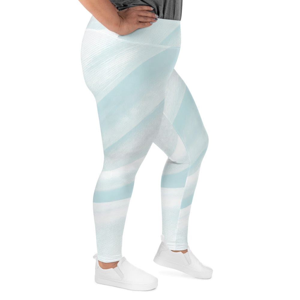 Womens Plus Size Fitness Leggings Pastel Blue Swirl - Womens | Leggings | Yoga