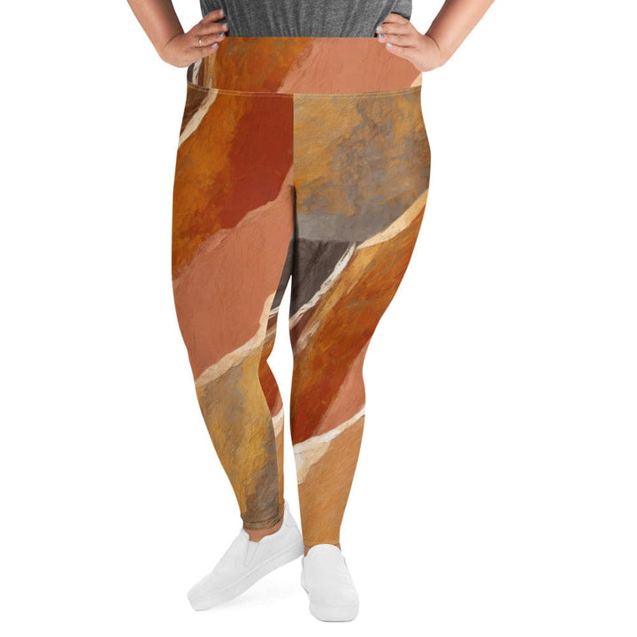 Womens Plus Size Fitness Leggings Abstract Stone Pattern 59731