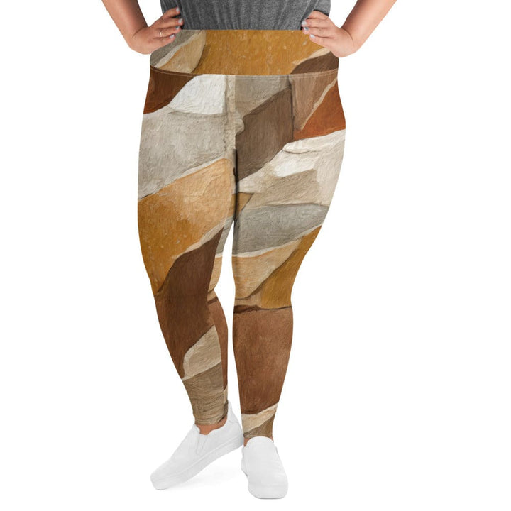 Womens Plus Size Fitness Leggings Abstract Stone Print - Womens | Leggings