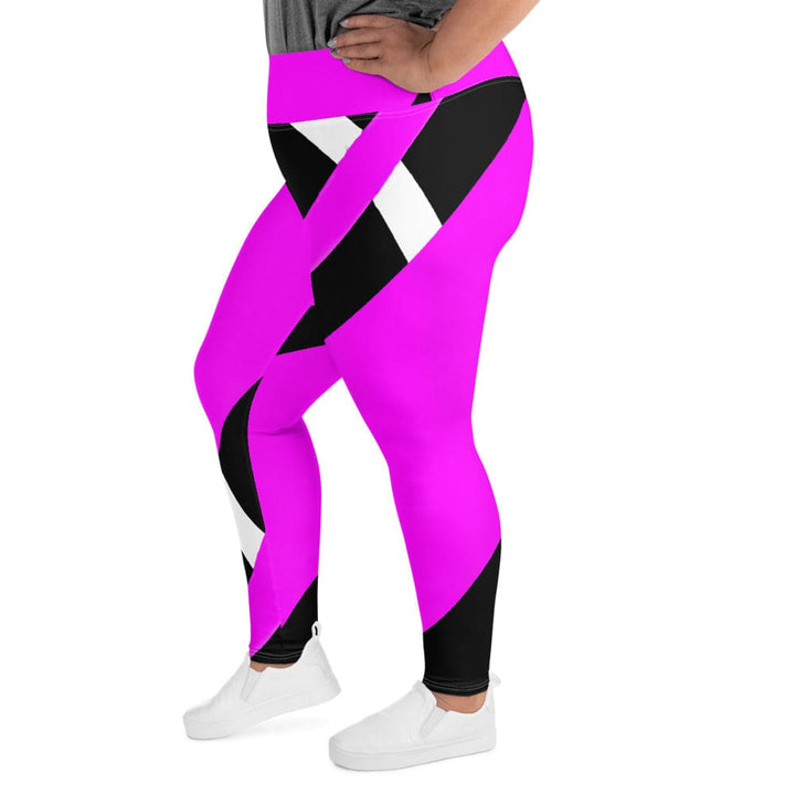 Womens Plus Size Fitness Leggings Black and Pink Pattern - Womens | Leggings