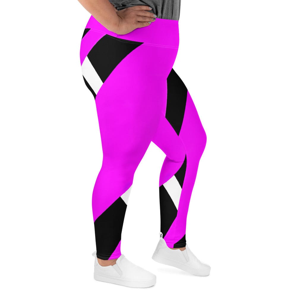 Womens Plus Size Fitness Leggings Black and Pink Pattern - Womens | Leggings