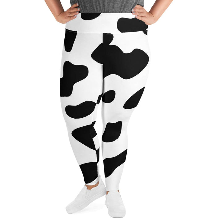 Womens Plus Size Fitness Leggings Black White Cow Print - Womens | Leggings