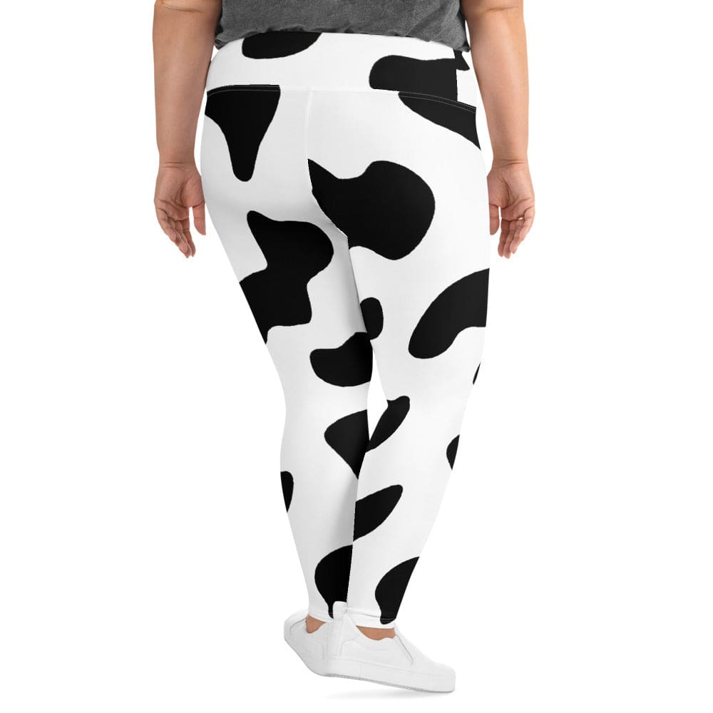 Womens Plus Size Fitness Leggings Black White Cow Print - Womens | Leggings